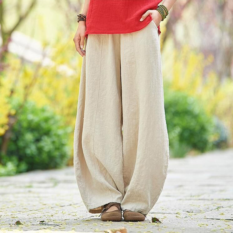 Maggies Komfort Lanterne Broek - Ongecompliceerde Elegantie voor Dames Beige