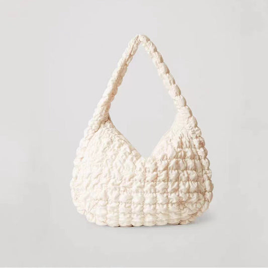 Unisex Dons Schoudertas Lichtgewicht Zwart Voor Reizen Wit