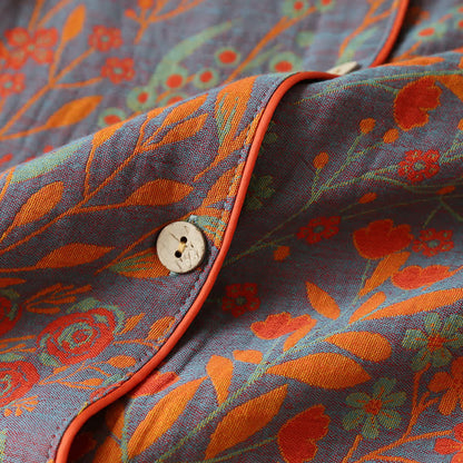 Vintage Leaf Katoenen Loungewear Set