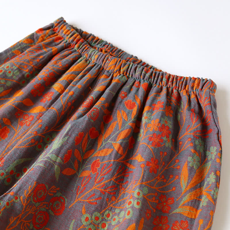 Vintage Leaf Katoenen Loungewear Set