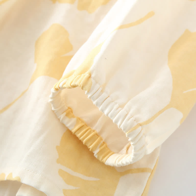 Ginkgo Blad Strik Katoenen Loungewear Set