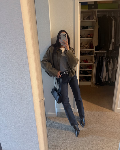 Melani | Oversized Suède Leren Jas voor Dames – Warm & Stijlvol