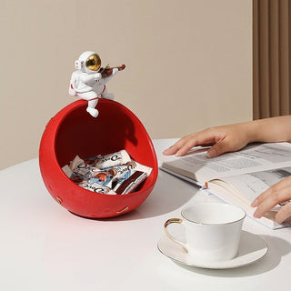 Astronaut Muziek Vliegtuig Opbergdoos van Hars – Uniek Decoratief Kunstobject voor Interieur en Cadeau