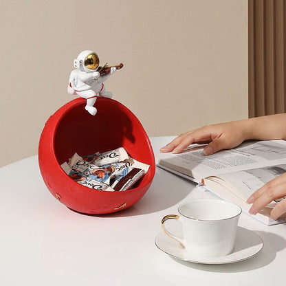 Astronaut Muziek Vliegtuig Opbergdoos van Hars – Uniek Decoratief Kunstobject voor Interieur en Cadeau