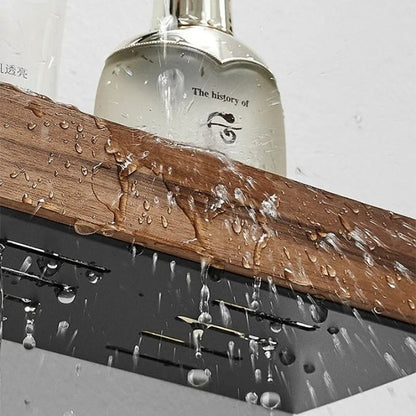 Massief Houten Badkamer Organizer Planken Zonder Boren