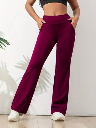 Valoria | Comfortabele en elastische dames yogabroek Bordeauxrood