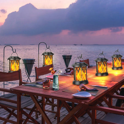 FlameGlow - Zonne-energie Aangedreven Hangende Lantaarn met Vlam