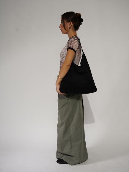 Dagelijkse Leren Tote Van Soepel Leer Zwart Casual Tas