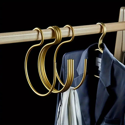 5-Delige Matte S-haak Hanger Organisers van Duurzaam Metaal voor Keuken en Badkamer - Perfect voor Opruimen en Decoratie Goud