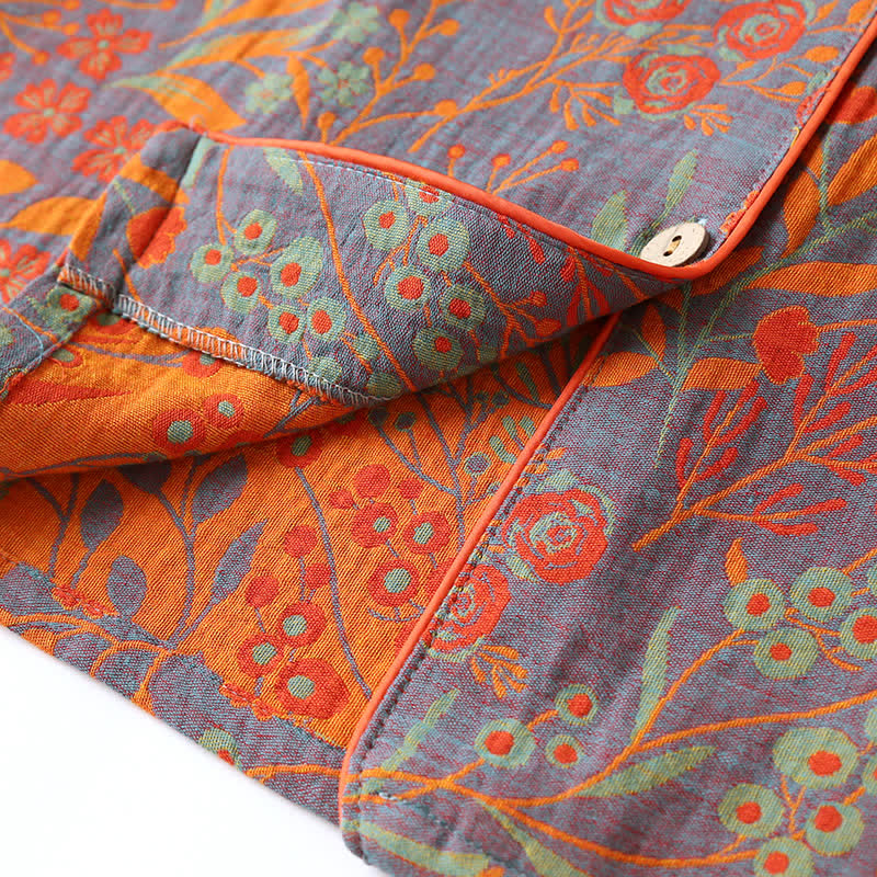 Vintage Leaf Katoenen Loungewear Set