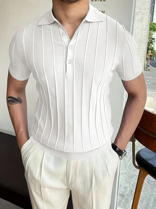 Heren Shirt Katoen Gestreept Casual Wit