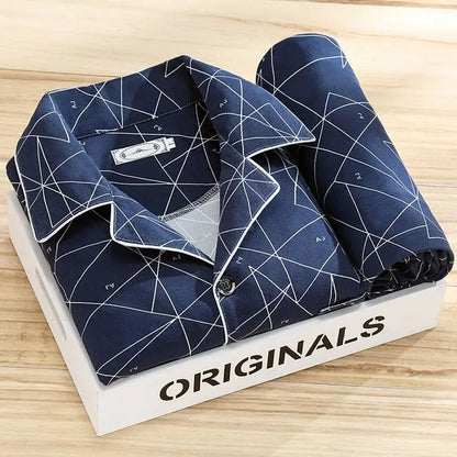 Pyjama set met overhemd en knoopsluiting