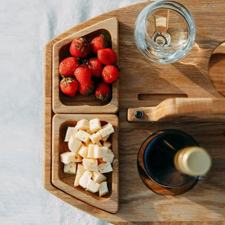 WineNest Draagbare Houten Wijn Tafel – Opvouwbare Picknicktafel met Glashouders | Ideaal voor Buiten, Strand of Tuin