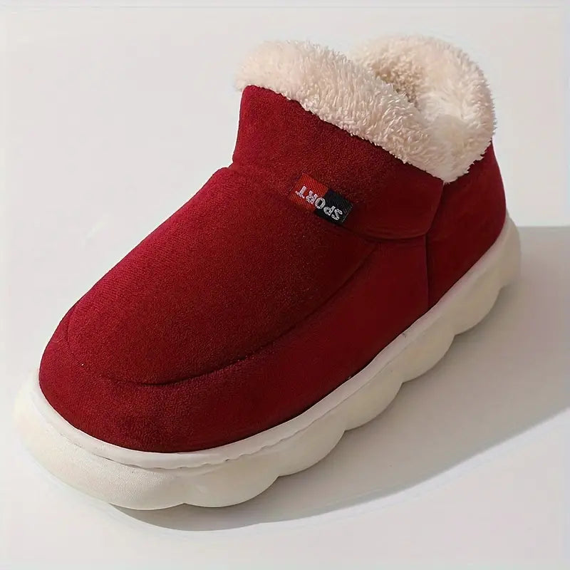 Unisex Huisschoenen - Warme Gevoerde Sloffen en Pantoffels Bordeaux
