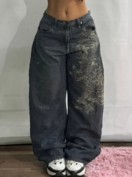 Heren Boyfriend Jeans Katoen Zwart Zwart