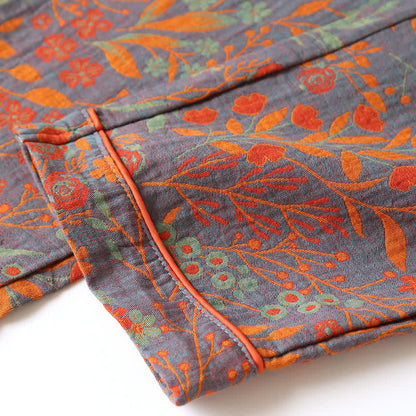 Vintage Leaf Katoenen Loungewear Set