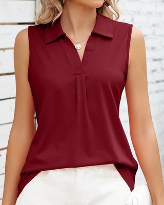 Mouwloze blouse - Valori Bordeaux