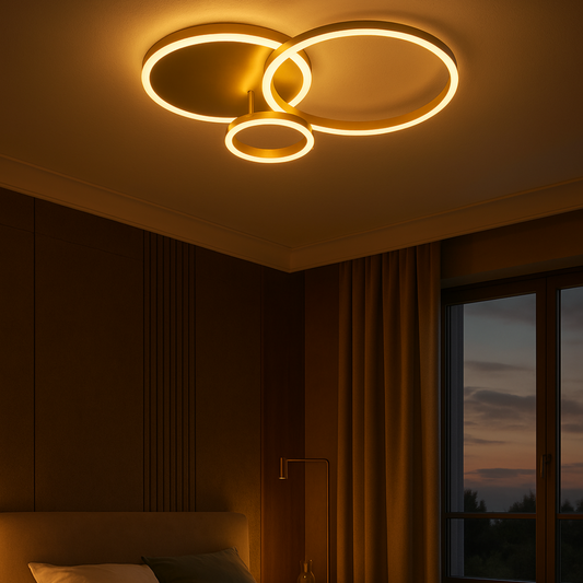 Plafondlamp Goud Geïntegreerde LED-verlichting 2 of 3-delig Goud | 3-delig Met afstandsbediening