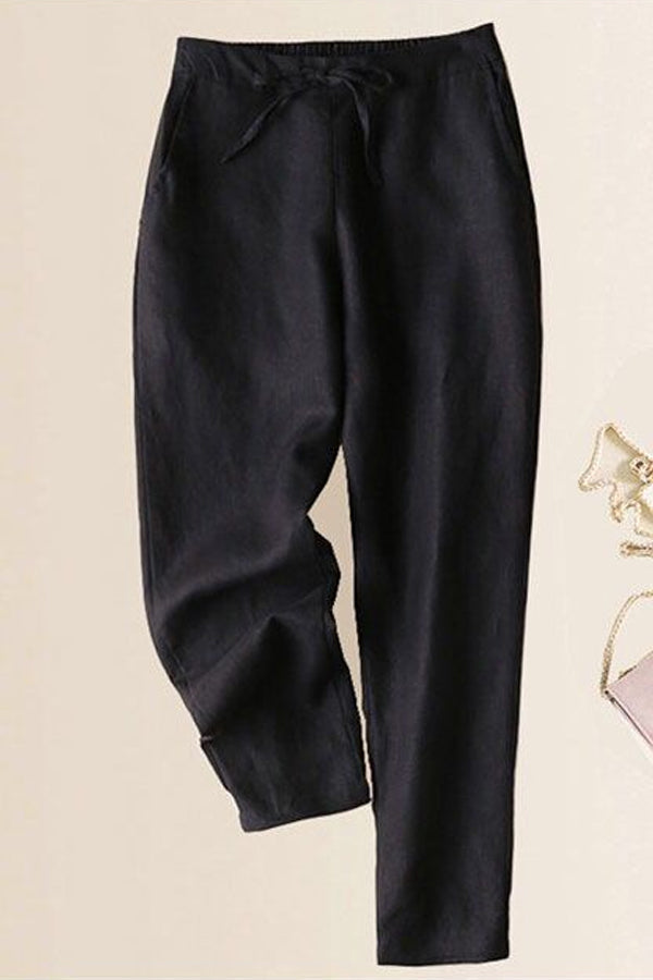 Losse Effen Kleur Alles Combineren Casual Broek Zwart