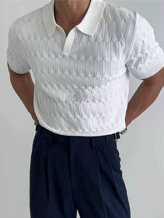 Heren Poloshirt Katoen Korte Mouwen Poloshirts SEREIN Wit S