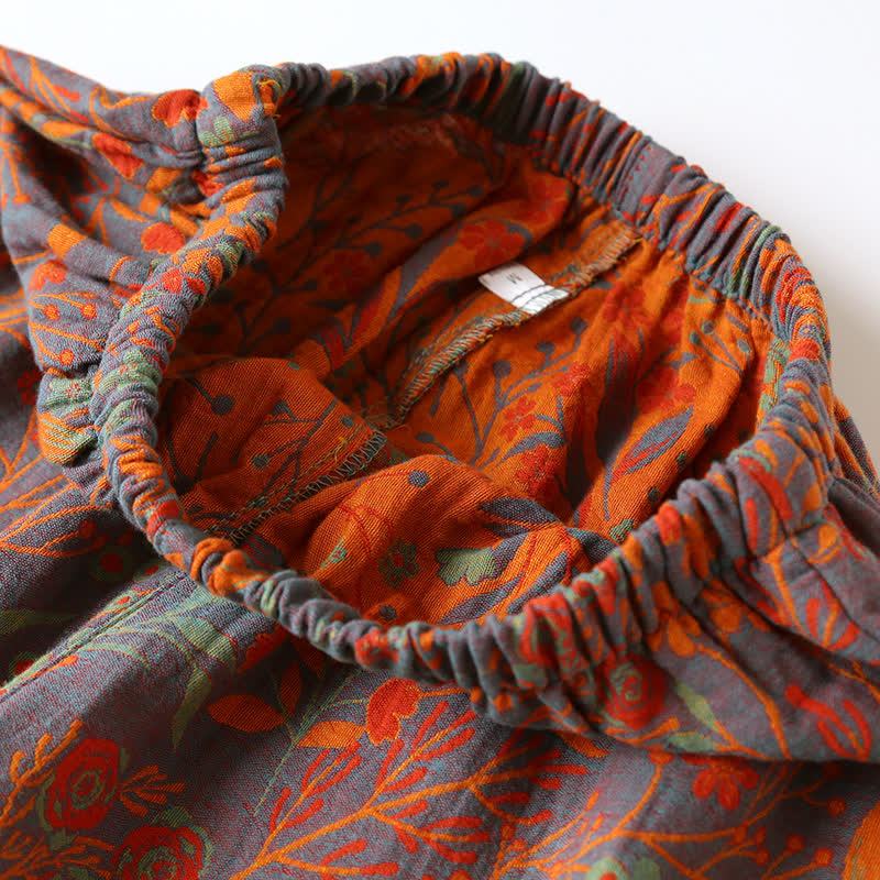 Vintage Leaf Katoenen Loungewear Set