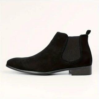 Heren Chelsea Boots – Vegan Leer – Elastische Zijkanten – Lage Hak – Comfort Fit
