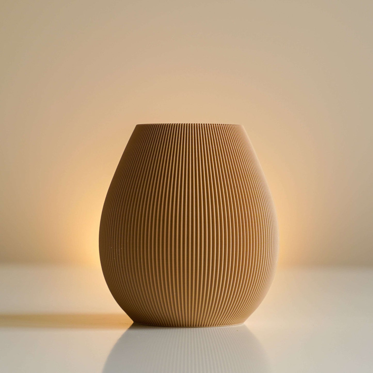 Bloemenvaas Ronde Duurzame Bioplastiek Waterdicht Snijbloem Beige