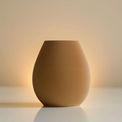 Bloemenvaas Ronde Duurzame Bioplastiek Waterdicht Snijbloem Beige