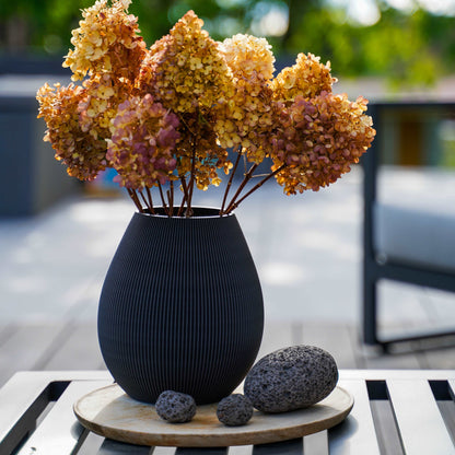 Bloemenvaas Ronde Duurzame Bioplastiek Waterdicht Snijbloem Donkergrijs