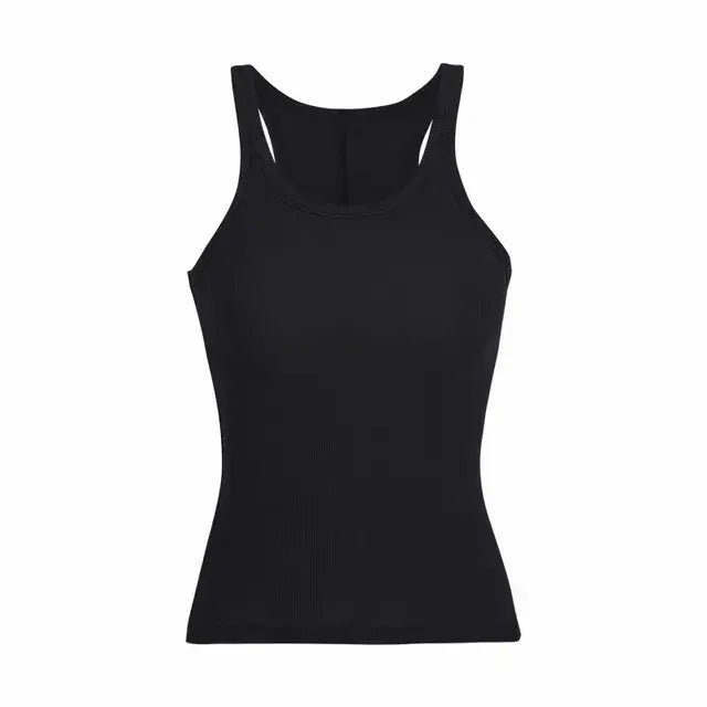 Vintage Geribbelde Tanktop SEREIN Zwart M