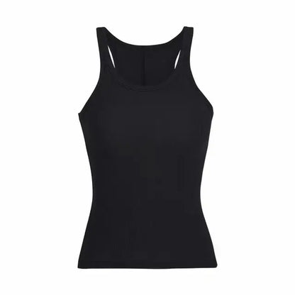 Vintage Geribbelde Tanktop SEREIN Zwart M