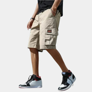 Korte Broek Cargo Katoen Ademend Ruime Pasvorm Maat L Beige