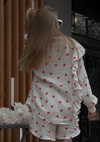 Stijlvolle Tallulah Set met Hartprint van Katoen