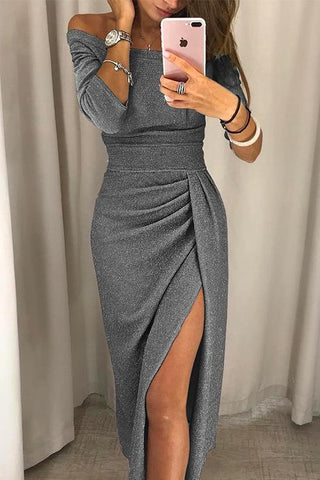 Amore | Betoverende jurk voor dames – etherisch silhouet, verleidelijke details en romantische passie grijs