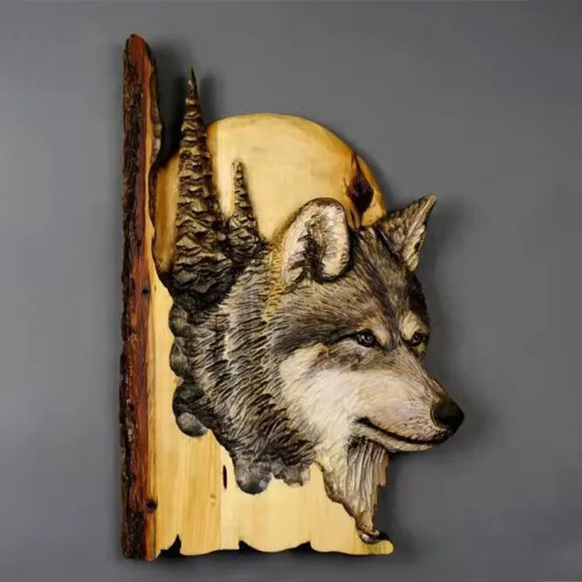 Dierfiguren Houtsnijwerk Wanddecoratie Voor Je Interieur Wolf
