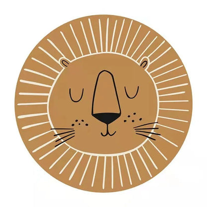 Rond Vloerkleed Leeuw voor Kinderen – Zacht Polyester Tapijt in 80cm, 100cm, 120cm – Perfect voor Speelplezier