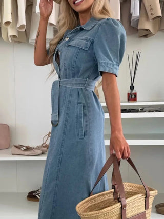 Mirella | Dames Maxi-jurk – Zacht Ademend Denim & Losvallend Model