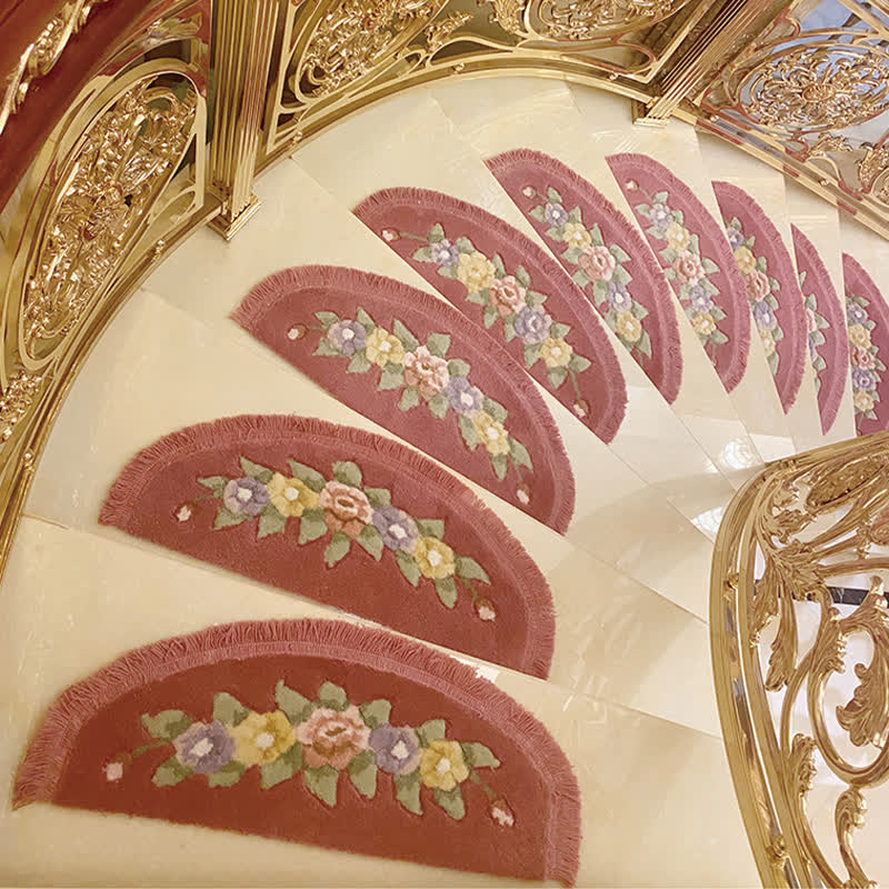 Antislip Traptreden Met Bloemenpatroon Veiliger Stappen Roos 27"B x 10"L