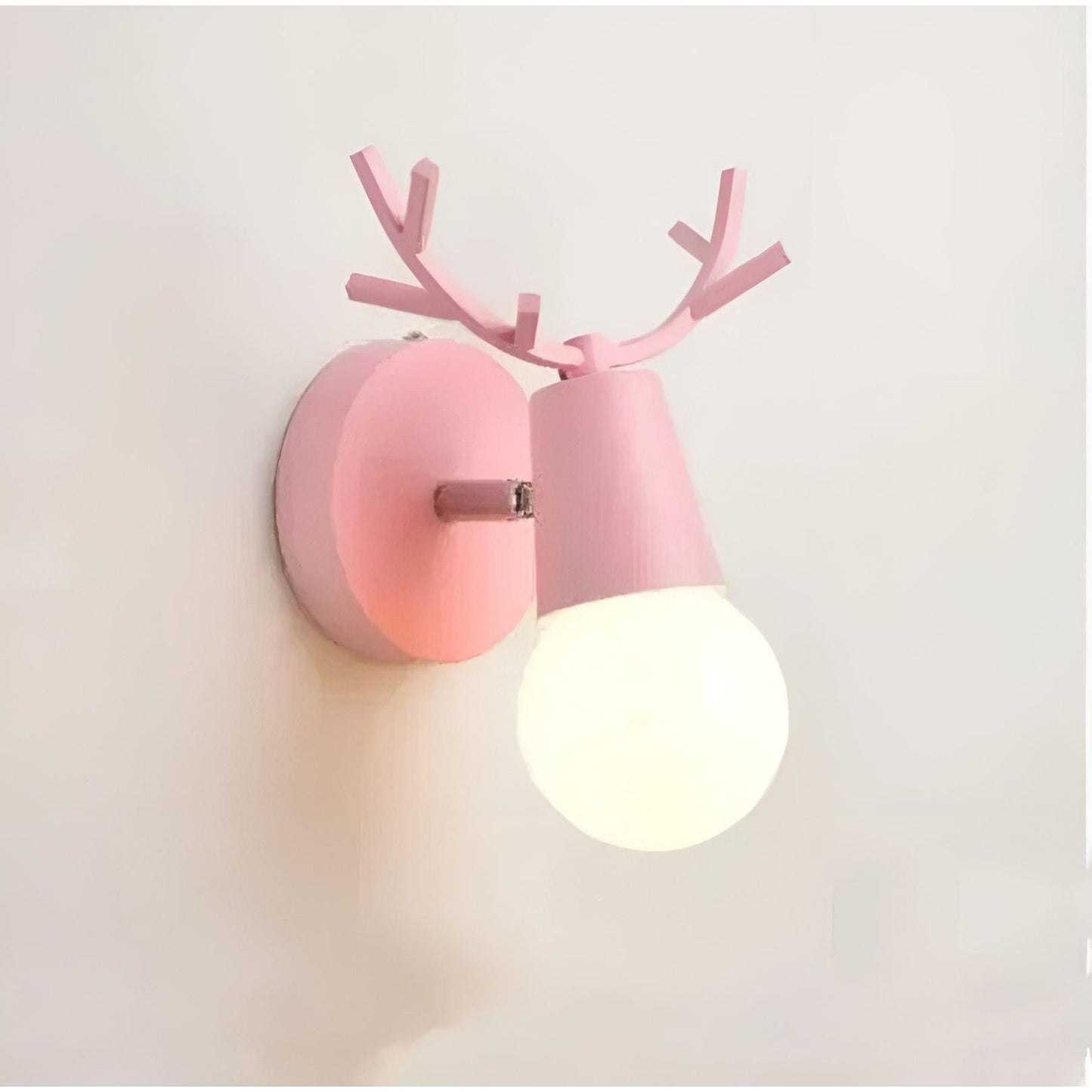 Wandlamp Antlerspark met LED Verlichting - Scandinavisch Ontwerp in Macaron Kleuren voor Binnengebruik Roze