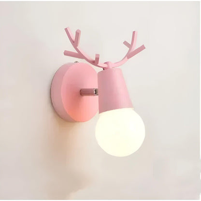 Wandlamp Antlerspark met LED Verlichting - Scandinavisch Ontwerp in Macaron Kleuren voor Binnengebruik Roze