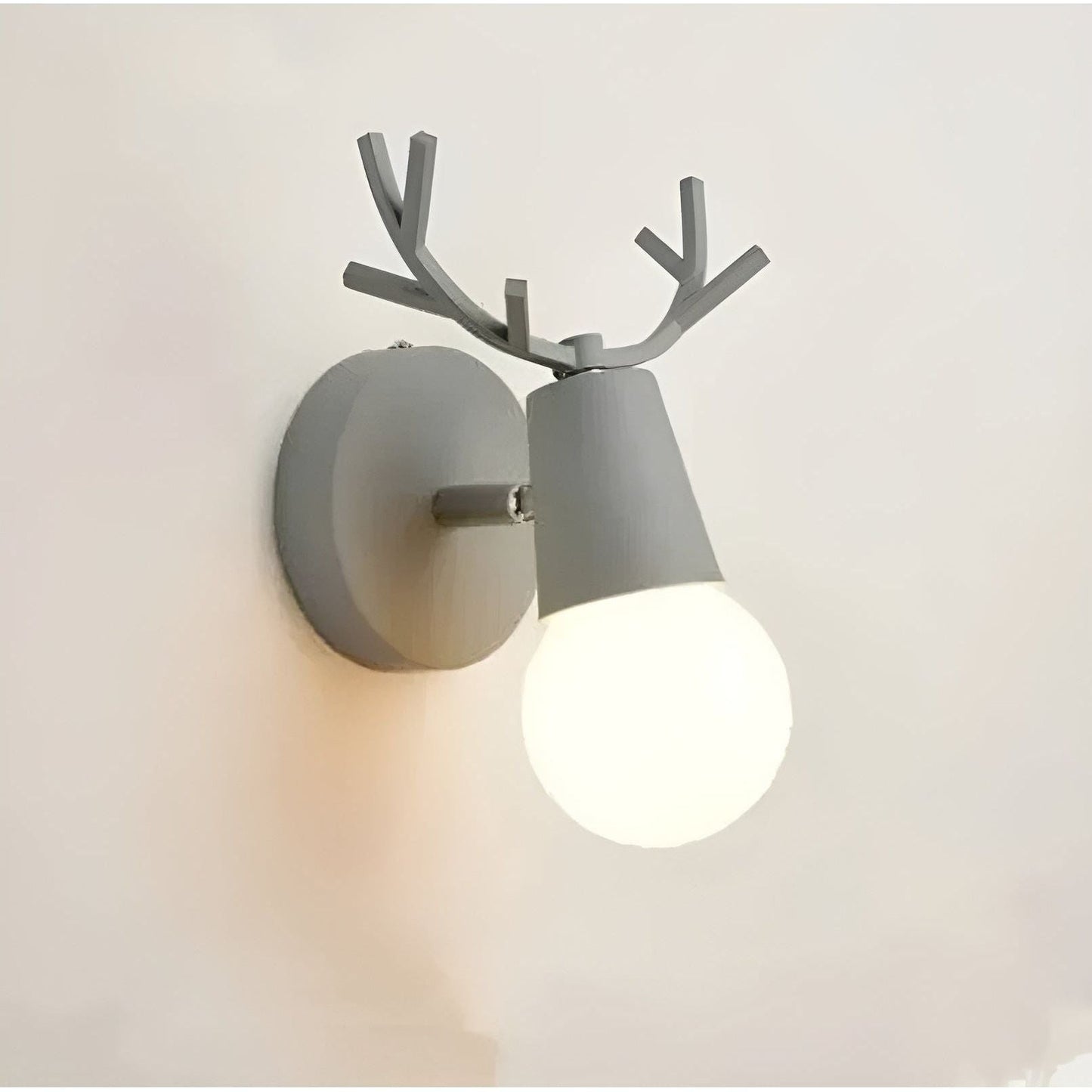 Wandlamp Antlerspark met LED Verlichting - Scandinavisch Ontwerp in Macaron Kleuren voor Binnengebruik Grijs