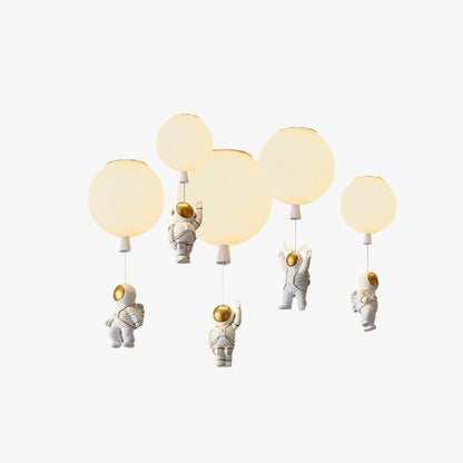 Astronaut Ballon Plafondlamp Warm Licht Voor Kinderkamer