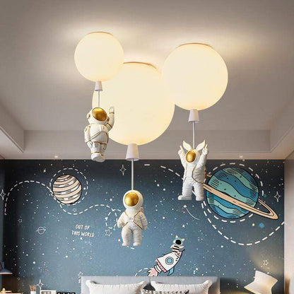 Astronaut Ballon Plafondlamp Warm Licht Voor Kinderkamer