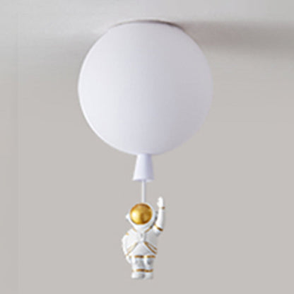 Astronaut Ballon Plafondlamp Warm Licht Voor Kinderkamer Groet