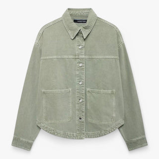 Aurelius dames denimjack – klassiek cowboyjack & blauw denim Groen