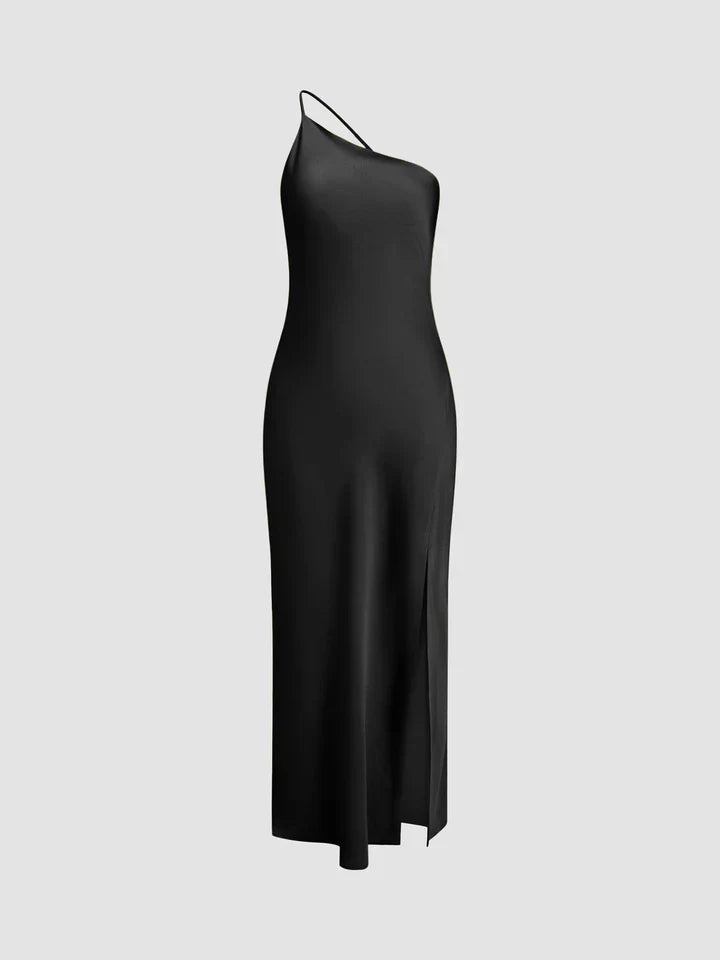 Dames Gala Jurk Satijn Backless Zwart