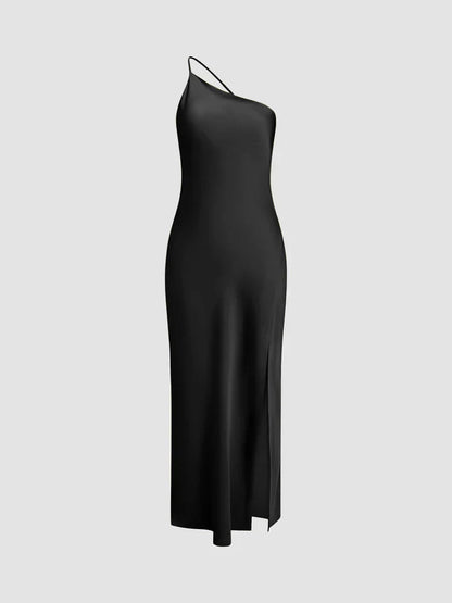 Dames Gala Jurk Satijn Backless Zwart