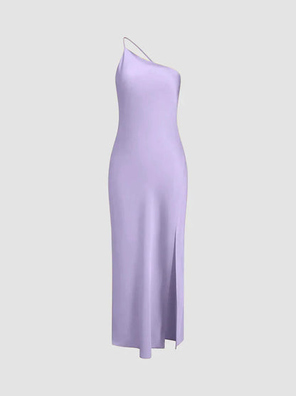 Dames Gala Jurk Satijn Backless Paars