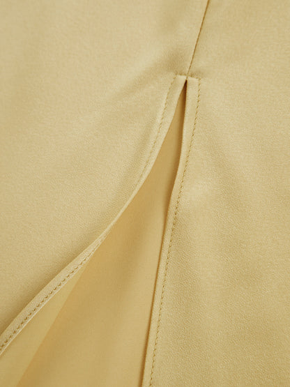 Dames Slip Dress – Zijdezachte Satijnlook – One-Shoulder – Midi Lengte – Met Split