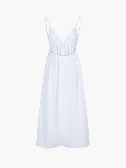 Mouwloze V-Hals Maxi Jurk Jurk